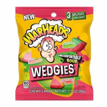 Warheads Sour Wedgies Peg Bag 99G